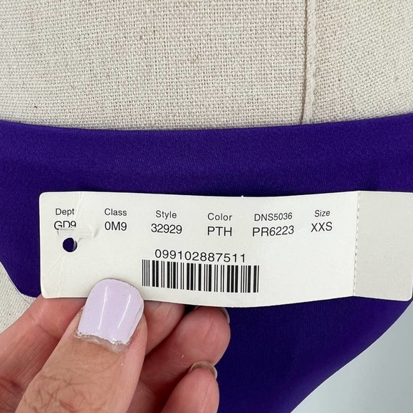 J. Crew Womens Scalloped Edge Low Rise Bikini Bottom Purple Size XXS - Picture 4 of 8